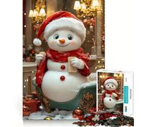 Bonhomme de Neige dans Une Baignoire Puzzle Difficile pour Adultes 1000 pièces Jeu de réflexion Stimulant Détente Douce Découpe précise Cadeau mémorable (38x52cm)