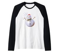 Bonhomme de Neige de Noël drôle Mignon Neige Hiver Pays des Merveilles Manche Raglan