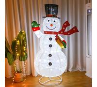Bonhomme de Neige de Noël Éclairé, Décorations de Noël de 5,9 Pieds, Bonhomme de Neige Lumineux Équipé de 200 Lumières LED, Décoration de Vacances de Noël pour la Maison, Le Jardin Et la Cour A