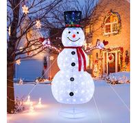 Bonhomme de Neige de Noël Éclairé, Décorations de Noël de 5,9 Pieds, Bonhomme de Neige Lumineux Équipé de 200 Lumières LED, Décoration de Vacances de Noël pour la Maison, Le Jardin Et la Cour B