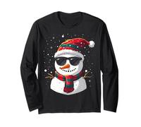 Bonhomme de Neige de Noël Graphique X-Mas Art Lunettes de Soleil Bonhomme de Neige Manche Longue