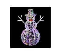 Atmosphera Luminaire Bonhomme de neige lumineux 60 cm 100 LED multicolore avec transfo