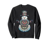 Bonhomme de Neige de Noël Motif X-Mas Art Mandala Bonhomme de Neige Sweatshirt