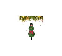 Bonhomme de neige de Noël topiaire artificiel en forme de bonhomme de neige avec nœud rouge et chapeau de Père Noël, faux buis pour Noël, intérieur et extérieur, maison, porche, décoration de porte