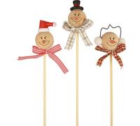 Bonhomme de neige en bois Fiche de décoration - Décoration florale Décoration hivernale 5cm, 9 pièces