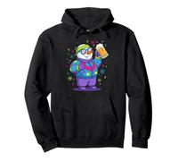 Bonhomme de Neige en Cuir avec bière Party Apres Ski Bayern Sweat à Capuche