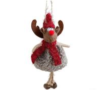 Bonhomme de neige en peluche douce à suspendre avec pendentif cloche pour décoration de Noël, à suspendre au sapin et à la maison festive (D)