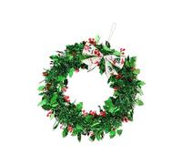 Bonhomme de neige et couronne de Noël rayée décorative pour la maison, accueillant les esprits de vacances d'hiver