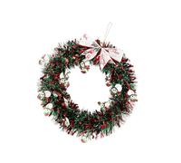 Bonhomme de neige et couronne de Noël rayée décorative pour la maison, accueillant les esprits de vacances d'hiver