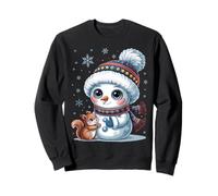 Bonhomme de Neige et écureuil Mignon Cadeau d'hiver pour Enfants Famille Noël Sweatshirt