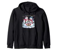 Bonhomme de Neige Famille Noël pour Femmes, Hommes, Enfants avec bonhommes de Neige Sweat à Capuche
