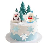 bonhomme de neige flocon de neige décorations gâteaux thème hiver enchanté pour noël baby shower anniversaire fêtes hiver