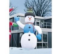 Bonhomme de neige géant avec gonflage automatique - INFACTORY - Décoration - Polyester - Extérieur - LED - Blanc