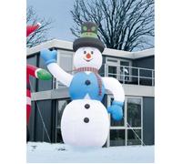 Bonhomme de neige géant avec gonflage automatique - INFACTORY - Décoration - Polyester - Extérieur - LED - Blanc