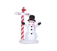 Bonhomme de neige gonflable avec pancarte 3 LED, décoration gonflable de Noël pour l'extérieur et l'intérieur, hauteur 213 cm, polyester imperméable,