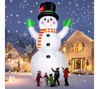 Bonhomme de neige gonflable de 3 m avec chapeau magique, décorations d'extérieur gonflables, lumière LED lumineuse intégrée, décoration géante pour vacances, jardin, terrasse, pelouse, centre