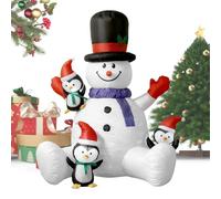 Bonhomme de neige gonflable de Noël avec lumières LED RVB | Bonhomme de neige gonflable imperméable pour intérieur ou extérieur pelouse cour porche photographie de famille
