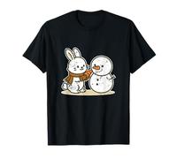 Bonhomme de Neige Lapin avec Carotte T-Shirt