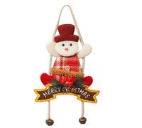 Bonhomme de neige Père Noël en peluche | Bonhomme de neige de Noël en peluche avec clochettes | Décoration d'intérieur pour chambre à coucher, couloir, cuisine, jardin, fenêtre de salon