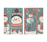 Bonhomme de neige portant une écharpe, étui de passeport en cuir PU imperméable avec emplacements pour cartes de crédit pour femmes et hommes, style, 20,3 x 13,8 cm, Style :, 20.3x13.8cm
