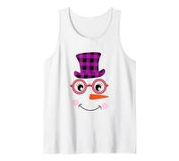 Bonhomme de Neige Visage Carotte Nez Cils léopard Lunettes Noël Débardeur