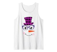 Bonhomme de Neige Visage Carotte Nez Cils léopard Lunettes Noël Débardeur