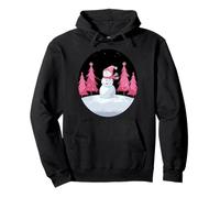 Bonhomme de Neige Winter Blush Frosty Whimsical Pink Christmas Sweat à Capuche