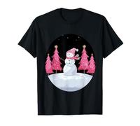 Bonhomme de Neige Winter Blush Frosty Whimsical Pink Christmas T-Shirt