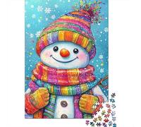 Bonhomme Écharpe Chapeau Puzzle, 1000 Pièces Jeu D'intérieur Adulte | 52x38cm Carton, Exercice Mental, Finition Surface Lisse, Amateurs De Puzzles, Apaisement