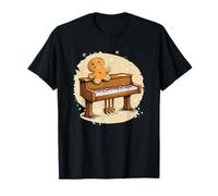 Bonhomme en Pain d'épice ludique avec Piano pour Une mélodie Douce T-Shirt