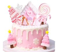 bonhomme pain d épice rose décorations de noël figuratives accessoires pour gâteaux joyeux noël fête naissance anniversaire éléments décoratifs gâteau