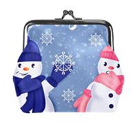 Bonhommes de Neige de Noël Mignon Let It Snow Porte-Monnaie Kiss Lock Change Purse Vintage Trinkets Pouch
