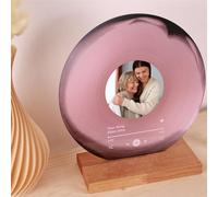bonibom Disque vinyle personnalisé avec photo - Plaque de chanson en acrylique personnalisée - Cadeau unique pour anniversaire, mariage, fête, Saint-Valentin - Décoration musicale pour les couples