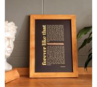 bonibom Poster personnalisé avec paroles en feuille d'or - Art de texte personnalisé pour anniversaires, mariages et occasions spéciales - Cadeau unique pour les couples et les proches