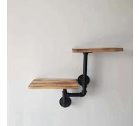 Boniffyy Étagères Tubulaires Industrielles Vintage Étagère Murale Tuyau Style Usine Tubulaire Usinée Retro Noir Convient Aux Chambres à Coucher Salons Et Salles De Bains (A, 62cm*15cm*41cm)
