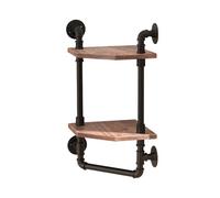Boniffyy Étagères Tubulaires Industrielles Vintage Étagère Murale Tuyau Style Usine Tubulaire Usinée Retro Noir Convient Aux Chambres à Coucher Salons Et Salles De Bains (B, 32cm*30cm*62cm)