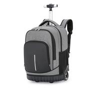Boniffyy Sac Dos roulettes 18 Pouces avec 2 Roues Valise 2 en 1 Trolley Résistantvoyage Homme Grande Femmes Capacité Sac à Dos PC Portable Imperméable avec Sac à Dos Affaires Scolaire Collège (Gris)