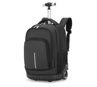 Boniffyy Sac Dos roulettes 18 Pouces avec 2 Roues Valise 2 en 1 Trolley Résistantvoyage Homme Grande Femmes Capacité Sac à Dos PC Portable Imperméable avec Sac à Dos Affaires Scolaire Collège (Noir)