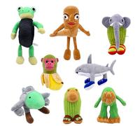 Bonifunt Peluches Italian Brainrot, 8 Pièces Brainrot Poupée Décoration, avec Requin Singe Banane Éléphant de Cactus Grenouille de Pneus, Idéal pour Collection, Décoration pour Canapé Fenêtre Bureau