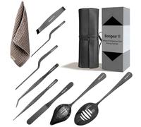 Bonigour Outils de placage de chef, ensemble d'outils professionnels de placage culinaire en acier inoxydable, pince à épiler à poisson, spatule à pâtisserie, pince à épiler de décoration de gâteau