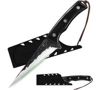 Boning Knife With Case,High Carbon Steel Boning Knife For Fishing,Home,Camping And Bbq (Black,14cm)