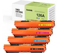 BONINK 126A Toner CE310A Compatible pour HP 126A pour LaserJet 100 Color MFP M175nw pour Toner HP LaserJet CP1025 Color pour Cartouche HP M177fw (Noir/Jaune/Cyan/Magenta)