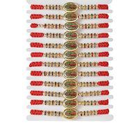 BONITTER Lot de 12 bracelets Vierge Marie/Saint Benoît/Saint Jude - Bracelets à nœud rouge - Hommes ou femmes - Taille réglable - 16,5 à 27,9 cm - Bracelet porte-bonheur - Cadeau et prière