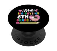 Bonjour 100 Jours d'amour des Vaches de 6e année, 100e Jour d'école PopSockets PopGrip Adhésif
