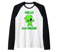 Bonjour, 3e année, Cute Dabbing Alien School Day Manche Raglan