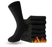 Bonjour 6 chaussettes thermiques pour hommes, Noir , taille unique