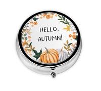 Bonjour Automne, cette petite boîte à pilules de voyage ronde à trois compartiments est parfaite pour stocker des médicaments quotidiens, des vitamines et en déplacement.