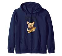 Bonjour Baguette Bouledogue Français Chiot Parisien Sweat à Capuche