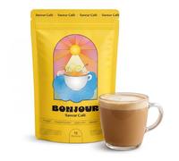 BONJOUR - Café aux Champignons Lion's Mane, Chaga, Cordyceps, Plantes Adaptogènes Ginseng et Vitamines B12, D3, E, K2 - Zinc, Sélénium, Fibres, Sans Sucres, Vegan - Fabriqué en France - 15 Portions