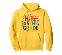Bonjour, célébration du Premier Jour d'école pour Les Filles de 5e année Sweat à Capuche, Unisexe pour Adultes, Citron, XL